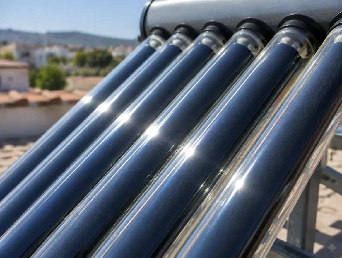 Tubos al vacío de un calentador solar
