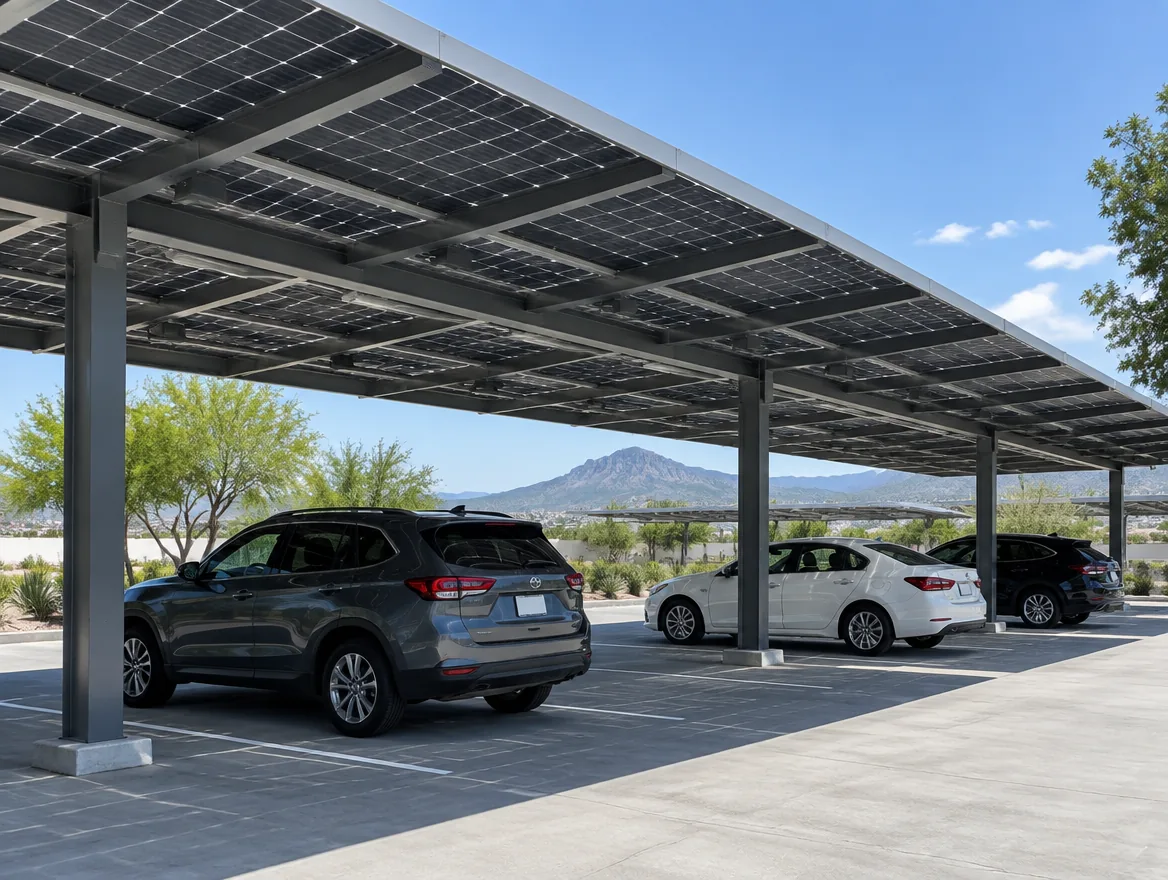Estacionamiento con techumbre solar
